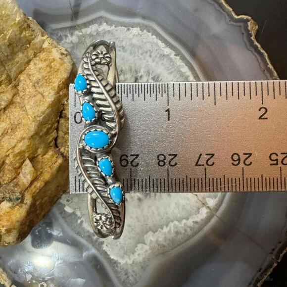 Carolyn Pollack Sterling Sleeping Beauty Turquoise Decorated Bracelet For Women - Picture 10 of 10